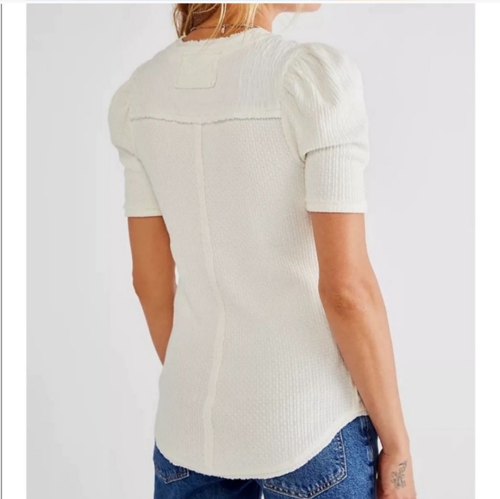 NWOT* Free People We the Free Red Delicious Ivory Top, Sz. S - Picture 3 of 13